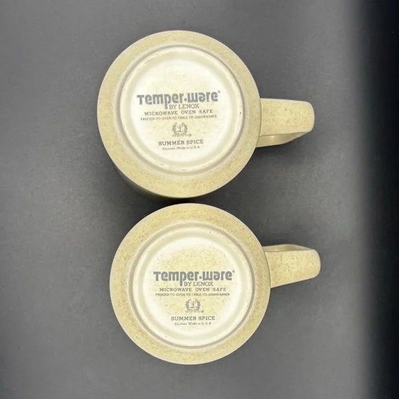 2 Vintage 70s Lenox Temper-ware Grand mugs Summer Spice Made in USA Discontinued - Picture 4 of 6